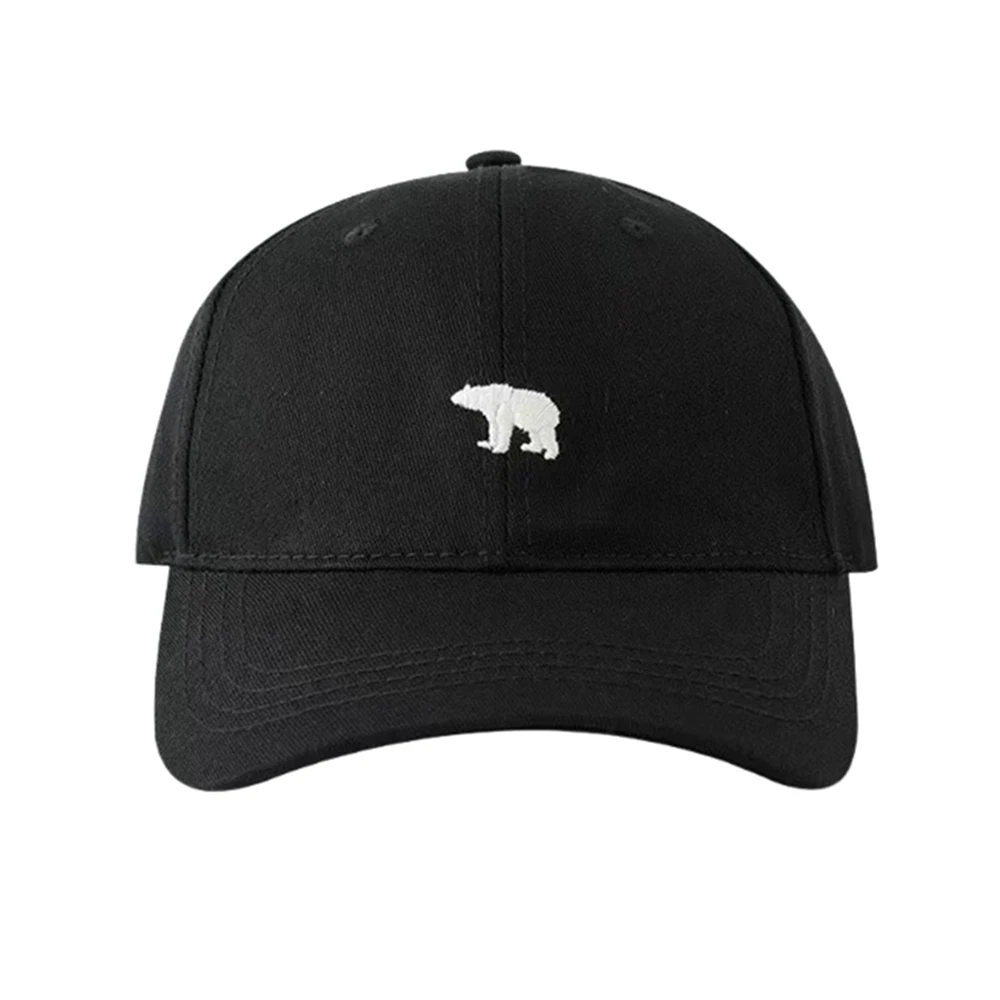Breathable Sun Protective Bear Embroidered Baseball Cap Adjustable Unisex Casual Travel Hat