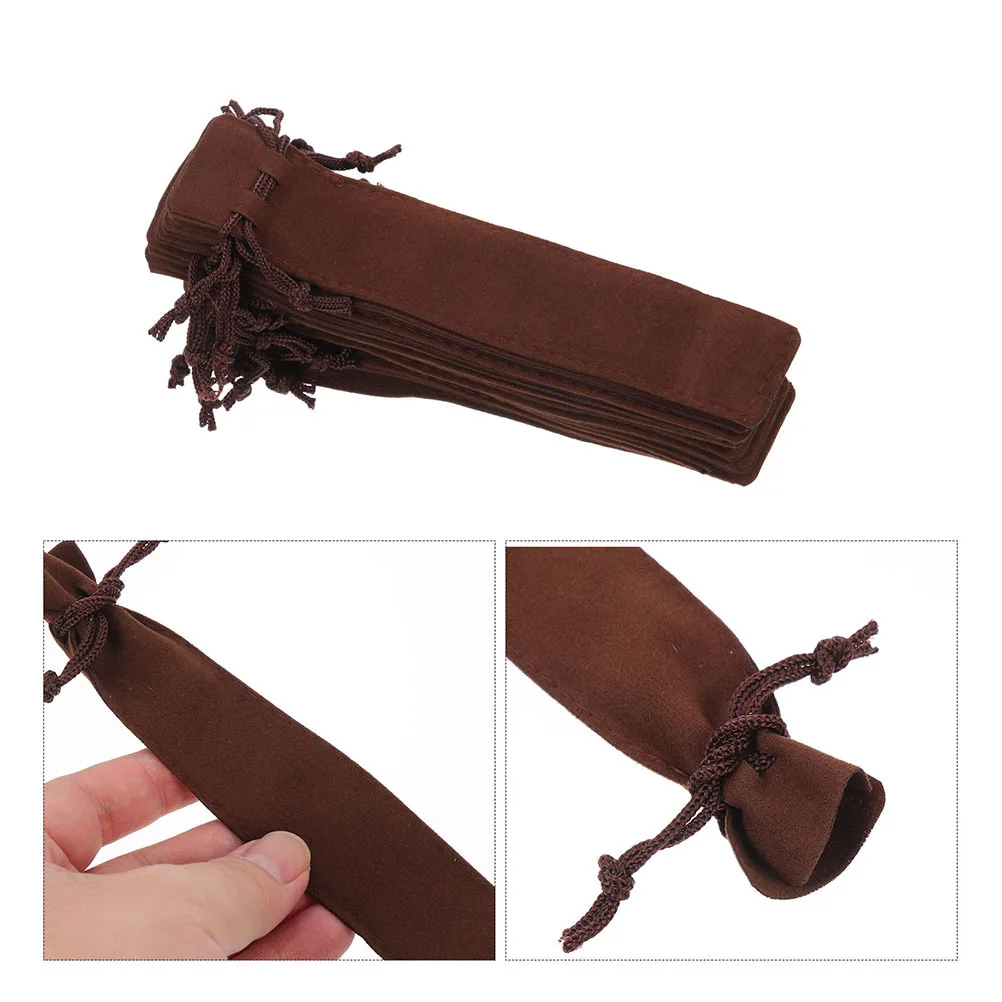 12Pcs Single Pen Bag Thickened Fabric Drawstring Pouch Multi-Purpose Organizer for Fountain Pens Markers Travel Friendly