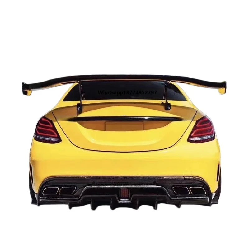 Suitable for  C-Class C63 Coupe Modified with IMP Carbon Fiber Rear Lip High Tail Wing Single Support Installation
