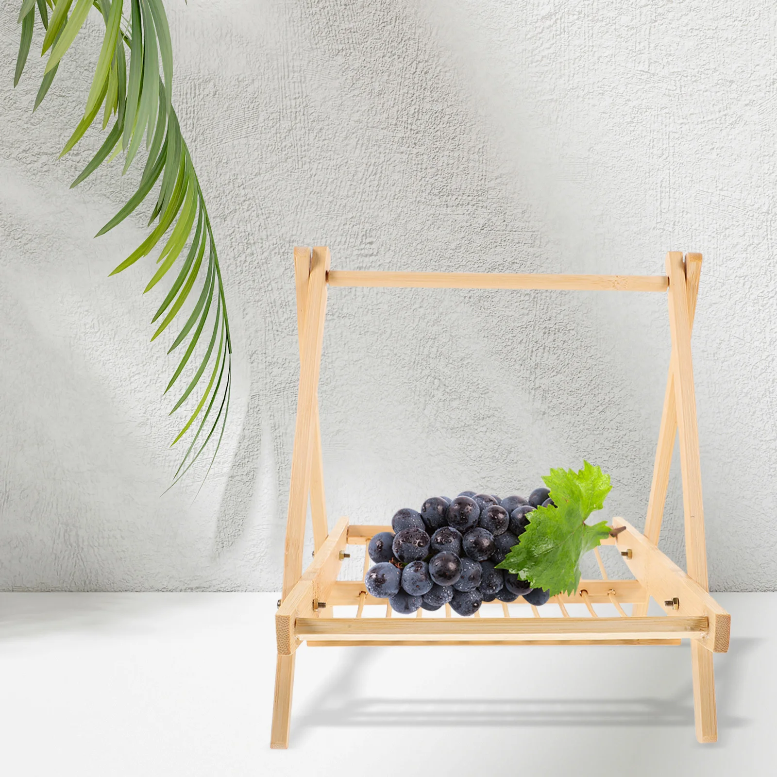 

Bamboo Fruit Basket Handwoven Snack Plate Kitchen Home Decor Retro Style Multi-Function Vegetable Rack Drying Tray