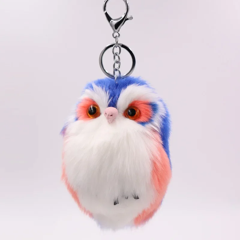 Cute Owl Key Ring Plush Big Eye Bird Bag Charm Car Pendant Key Chain Accessories for Men Women Kids Gifts