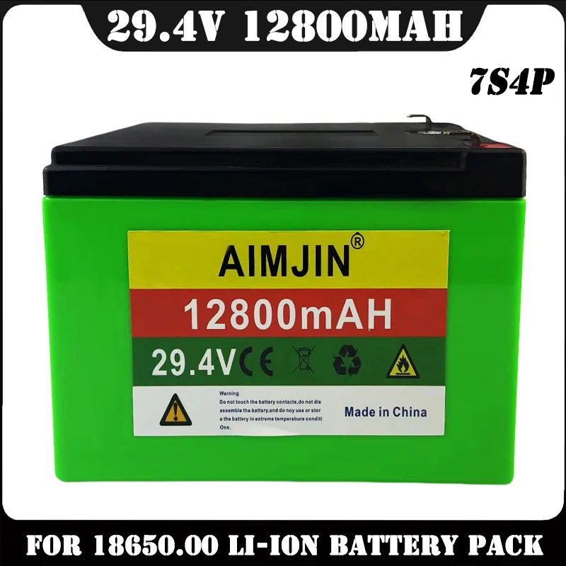 

7S4P 24v 12.8ah battery pack 15A BMS 250w 29.4V 12800mAh battery pack for wheelchair motor electric power+Charger