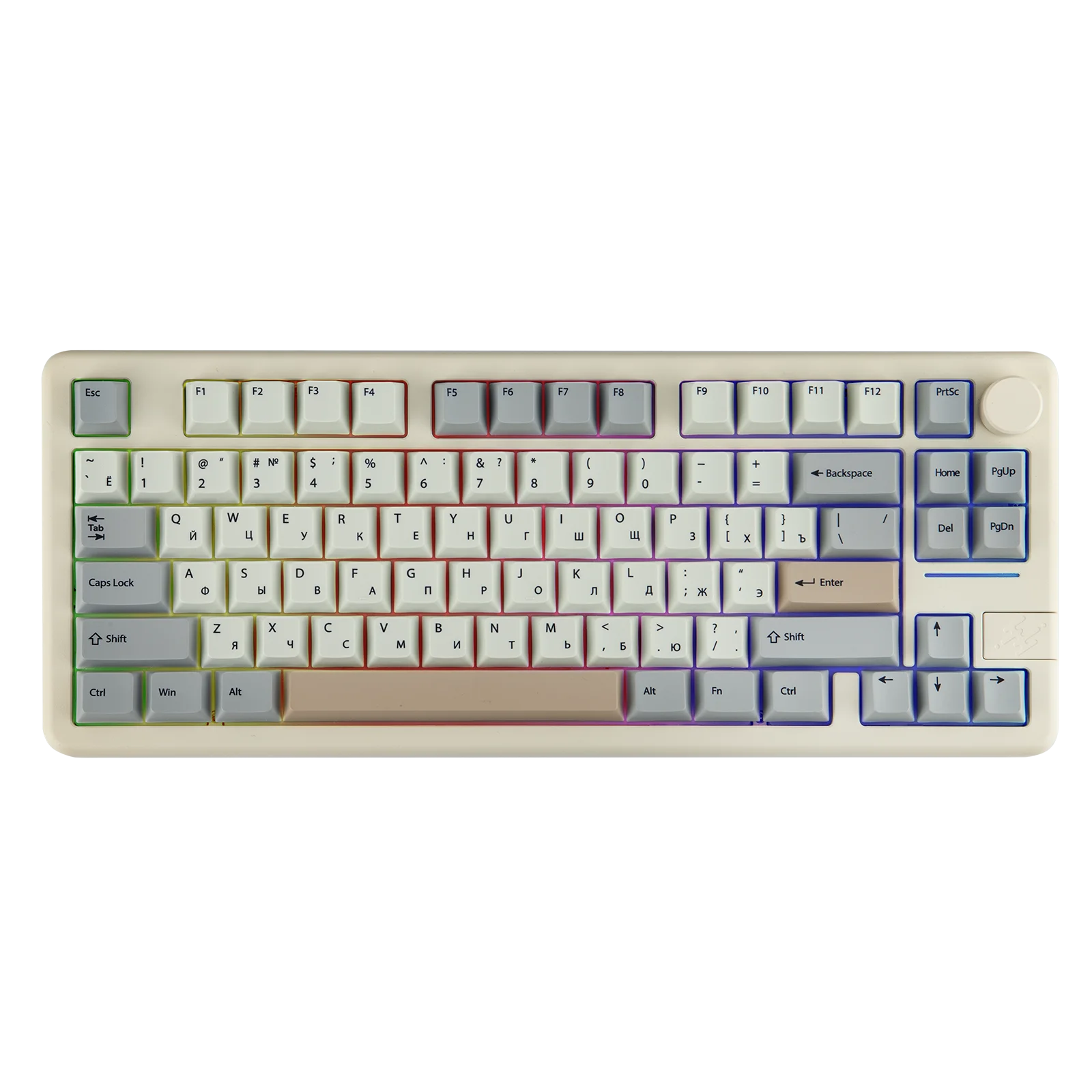RU Layout EPOMAKER Galaxy 70 Russian Version 75% Tri-Mode Connectivity Aluminum Mechanical Keyboard with Home Clusters & Knob