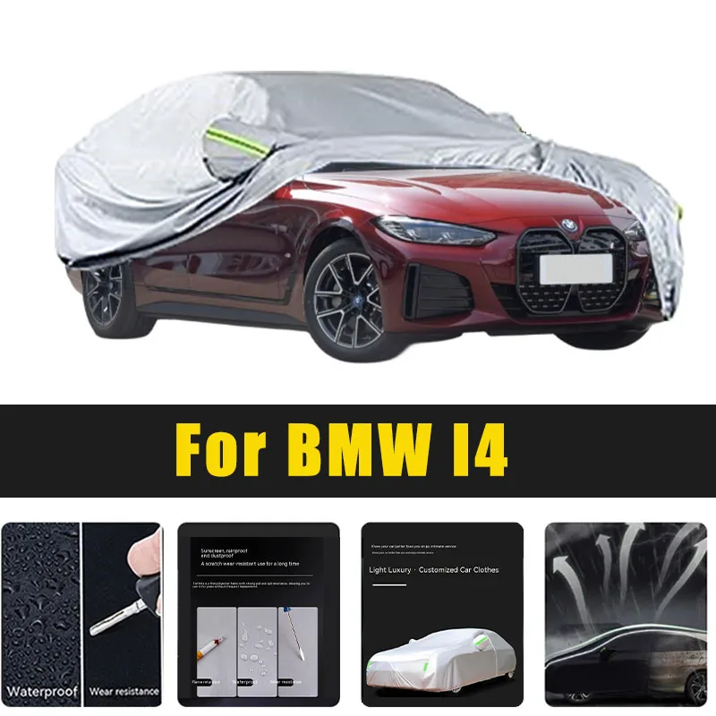 

Full Car Covers Outdoor Sun UV Protection Dust Rain Snow Oxford cover Protective For BMW I4 Accessories