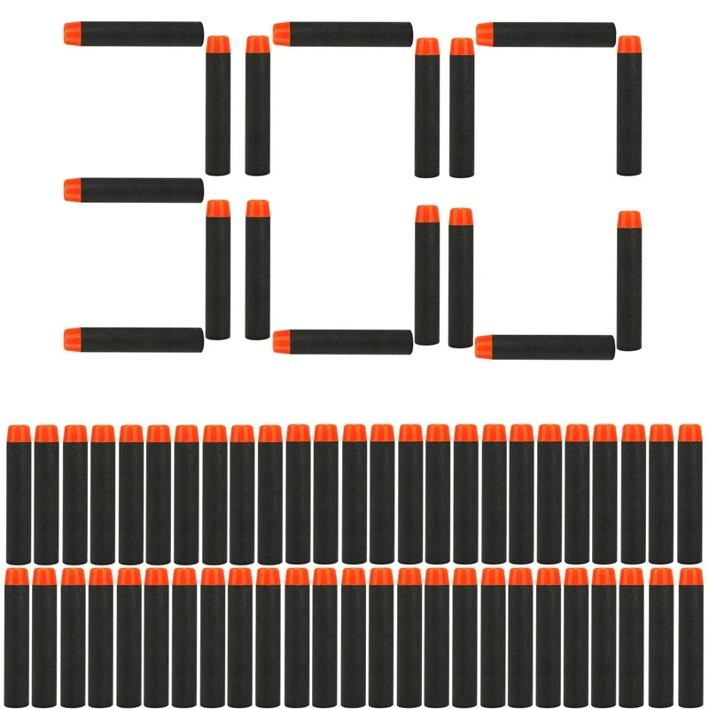 

W1-Black Solid Round Head Bullets 7.2cm for Nerf N-strike Elite Series Blasters Foam EVA Refill Darts Kids Toy Guns Accessories