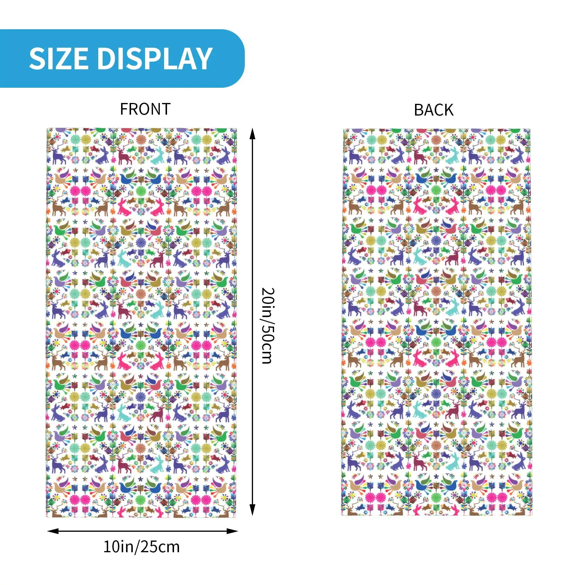 New Fashion Mexican Flower Otomi Birds Pattern Bandana Neck Warmer Women Men Winter Hiking Ski Scarf Gaiter  Face Cover