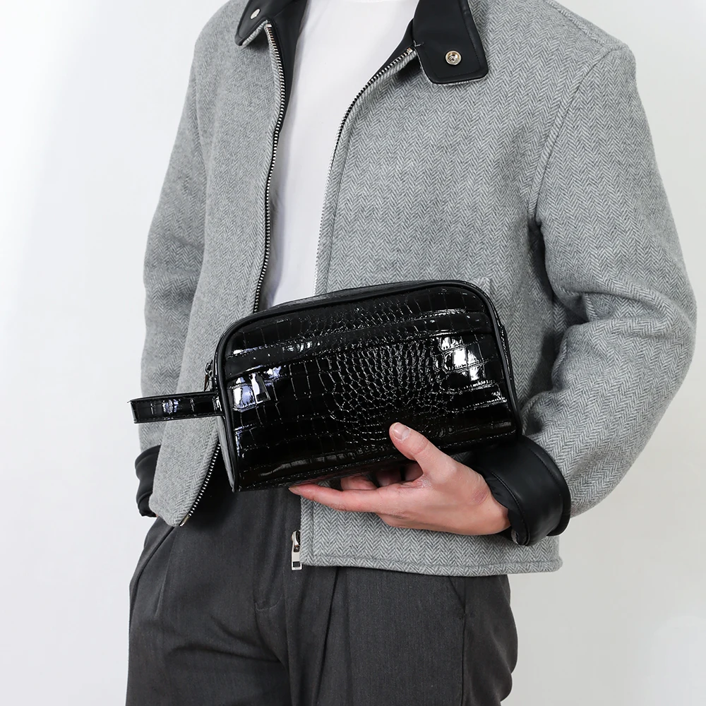 Vintage Style Men's Bag Clutch High Quality PU Leather Clutch Bags Waist Bag For Men Fashion Casual Wasit Strap Wallet Man Pouc view 2