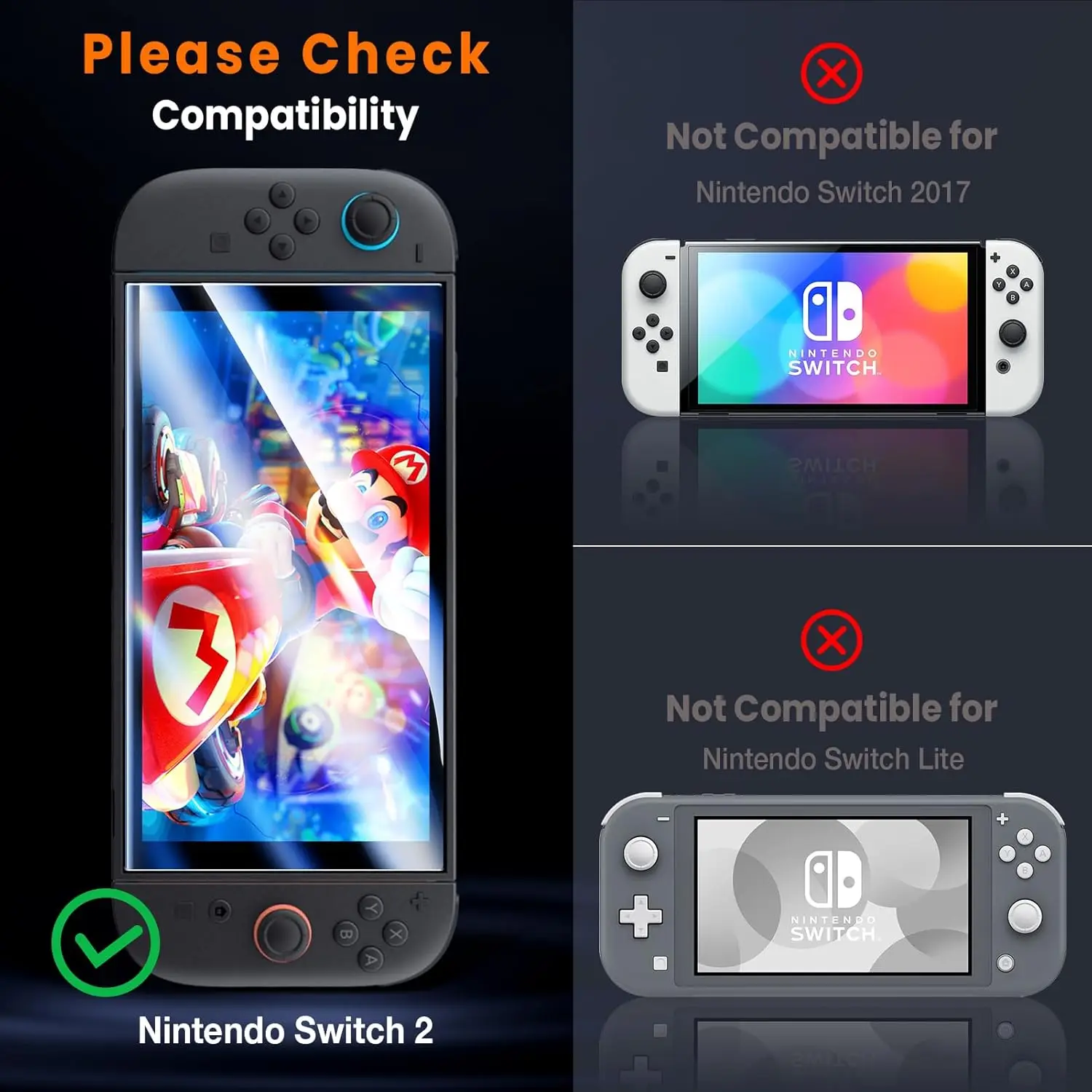 Applicable to Switch2 tempered glass screen protector, Switch2 game console high-definition anti-fingerprint tempered glass film