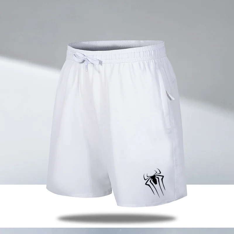 2024 new sports spider logo men's quick-drying loose shorts sports casual pants thin cross-border ice silk beach pants