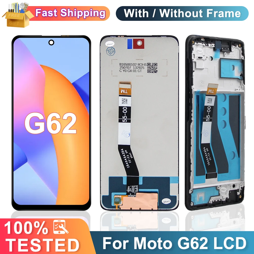 6.5 ''für Motorola Moto G62 5G LCD Display Touch Screen Sensor Digiziter Montage Für Moto G62 5G LCD mit Rahmen Ersetzen Teile