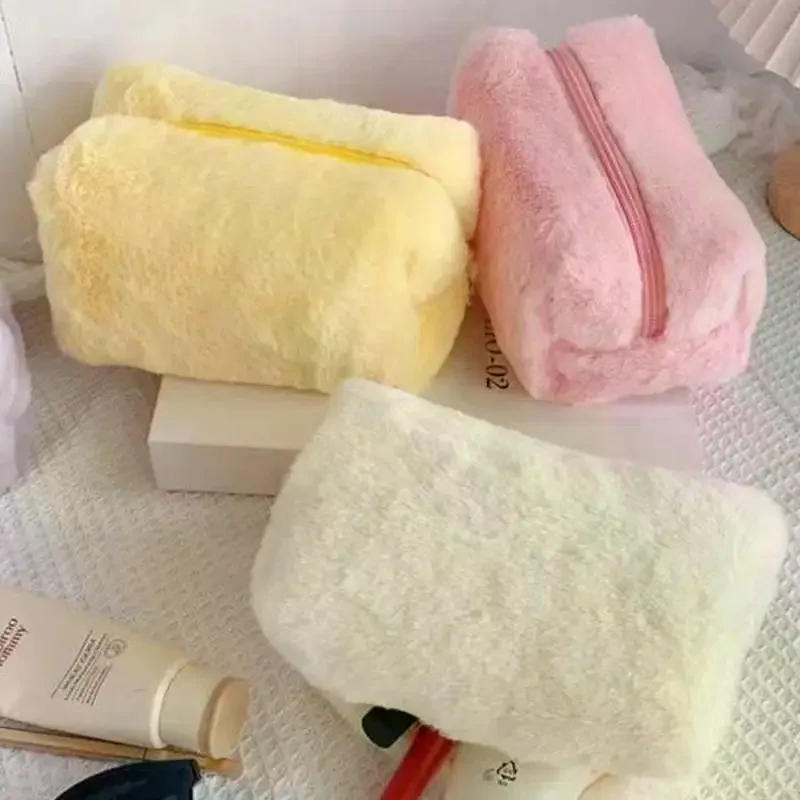 Plush Makeup Bags For Women Soft Travel Cosmetic Bag Organizer Case Lady Girls Make Up Case
