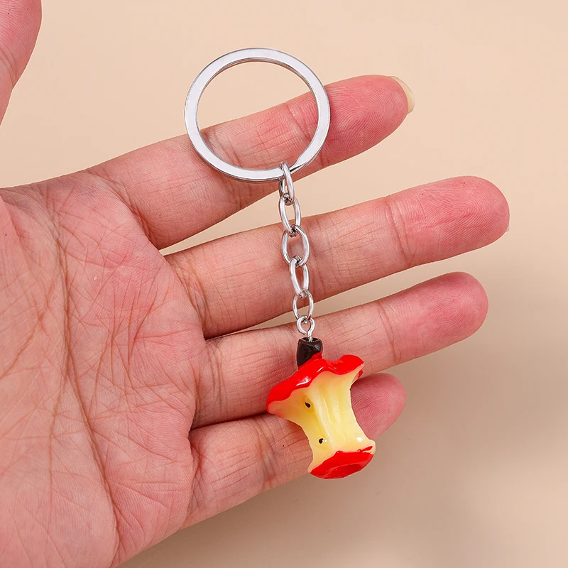 Aihua Schlüsselanhänger Niedlicher Mini Bitten Red Apple Schlüsselanhänger Obst Anhänger Schlüsselanhänger Damen Herren Schmuck Tasche Schlüsselzubehör – Detail 3
