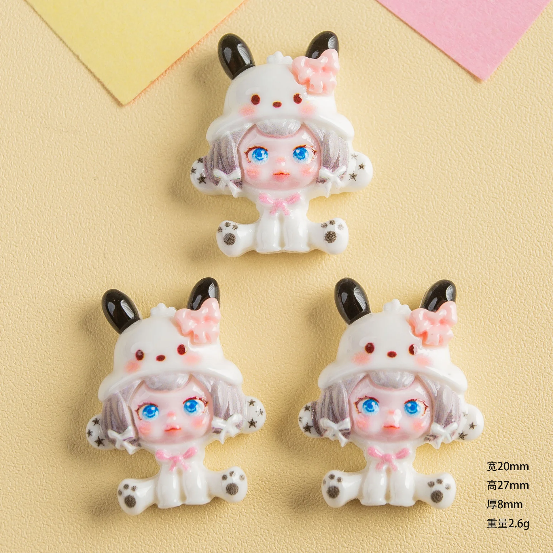 5 stücke Miniso niedlichen Sanrio verkleiden Mädchen Cartoon Harz Flatback Cabochons für DIY Schmuck machen handgemachte Handwerk Materialien