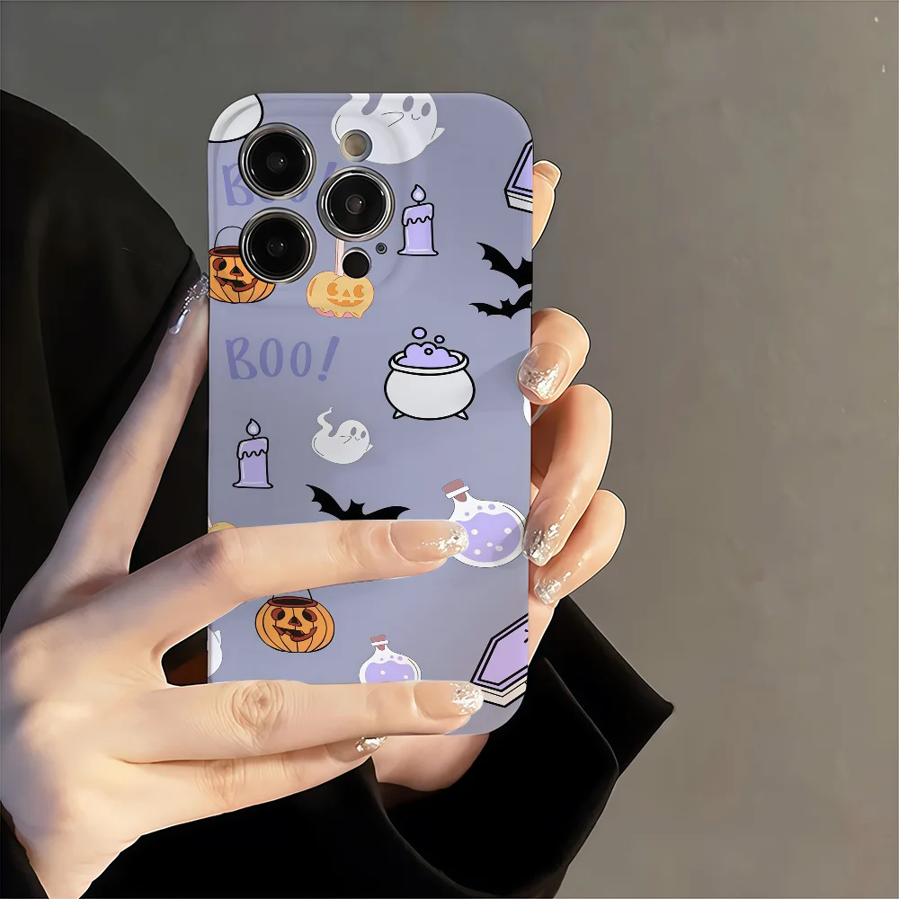 Чехол для телефона «Жуткий тыквенный» на Хэллоуин для iPhone 17, 16, 15, 14, 13, 12, 11 Plus Pro Max Mini, чехлы из пленки с точными отверстиями