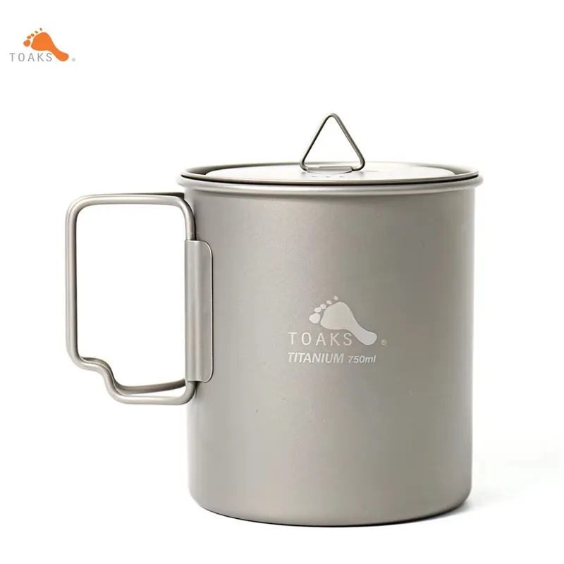 TOAKS-Tasse en titane POT-750, pot de 750ml, tasse en titane ultralégère, ustensiles d'extérieur, tasse de camping