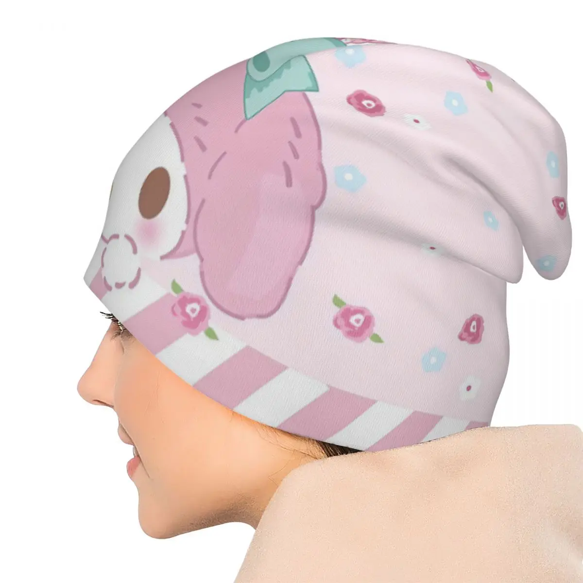 マイメロディかわいいハローキティボンネット帽子ヒップホップアウトドアスカリービーニー帽子男性女性用春ヘッドラップキャップ