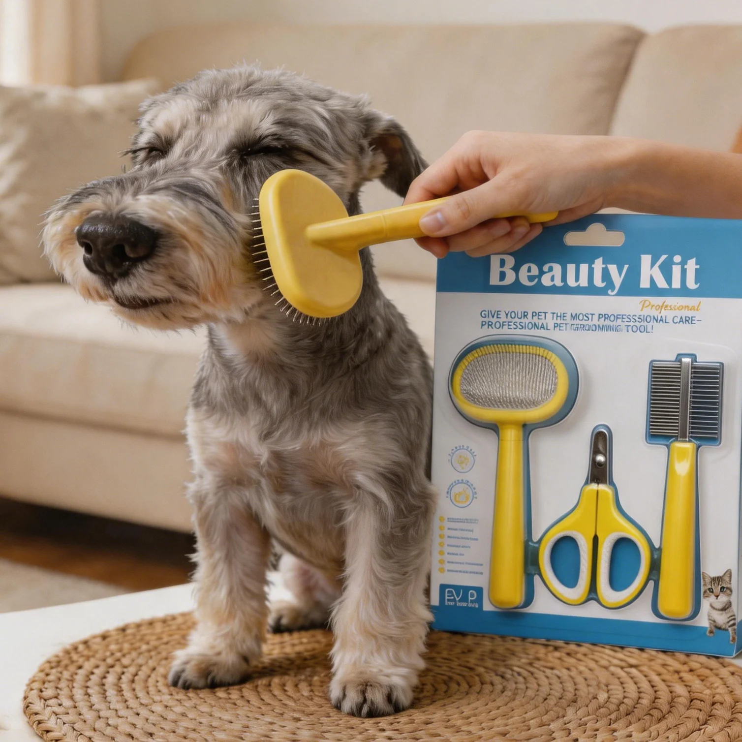

Pet Grooming Kit Cat Dog Brush Comb Set Needle Slicker Dematting Deshedding Comb Nail Clipper Fur Cleaning Trimming Tools Set