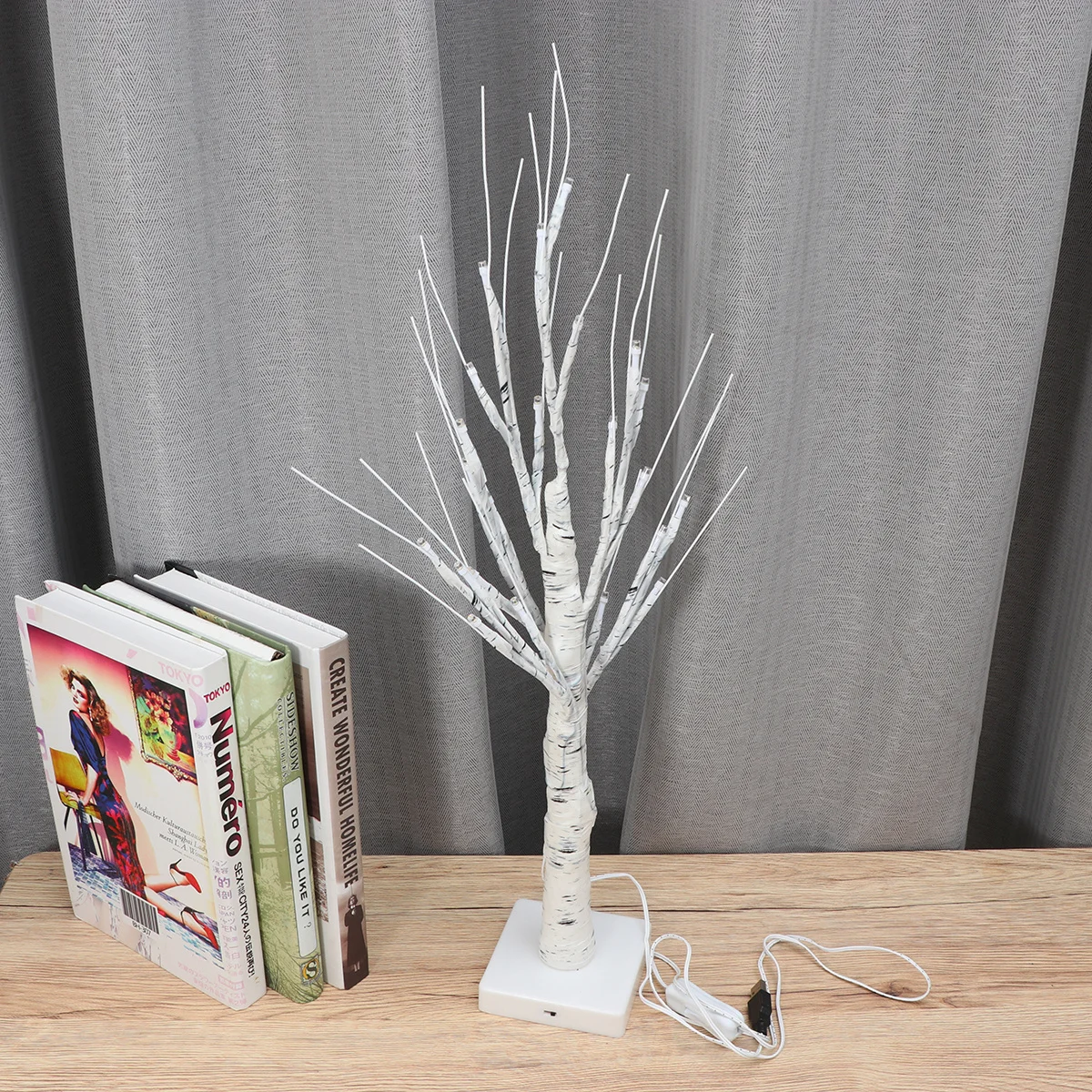 

White Birch Tree Decorative Lamp Led Night Light For Bedroom Living Room Office Usb Powered Tree Light
