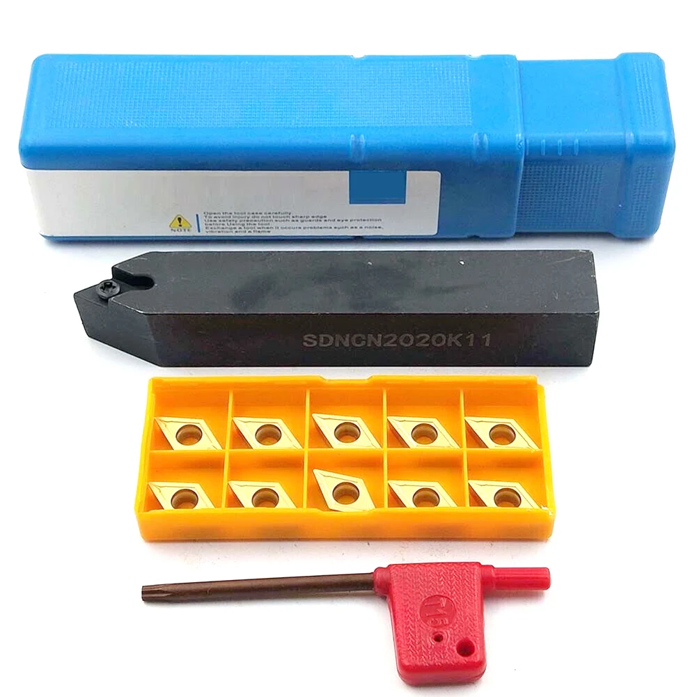 

Кронштейн SDNCN2020K11 для токарного станка 20 мм, держатель для наружного точения и 10 твердосплавных токарных плашек DCMT11T304 DCMT32.51