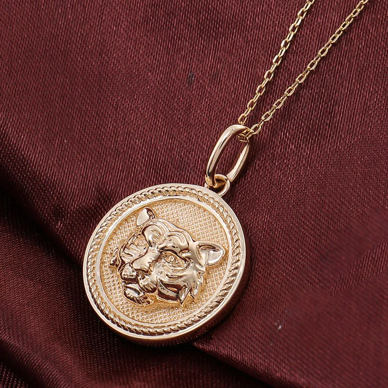 

Provence 14K Yellow Gold Wild Tiger HipHop Pendant For Men Stylish Fine Solid Gold Pendant Craftsmanship Amazing Craftsmanship