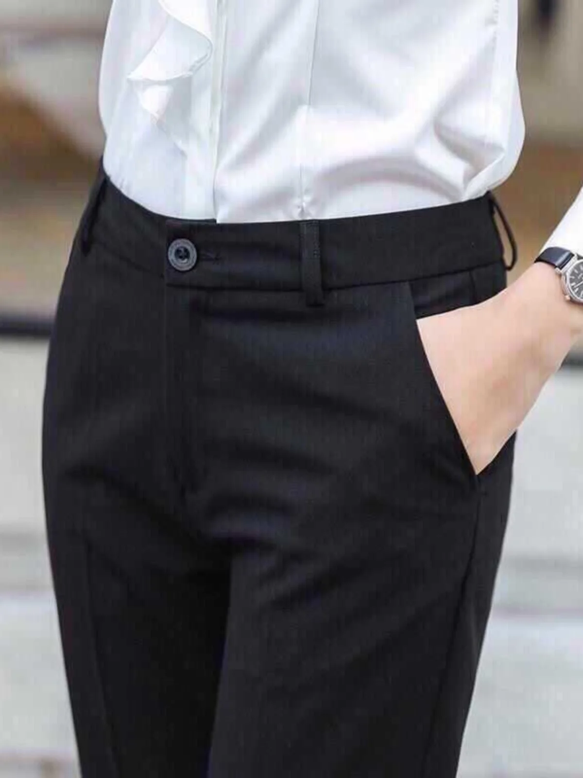 

Женские брюки прямого кроя, классические, с высокой талией, на молнии, длинные, повседневные, для офиса, профессиональные, облегающие джинсы