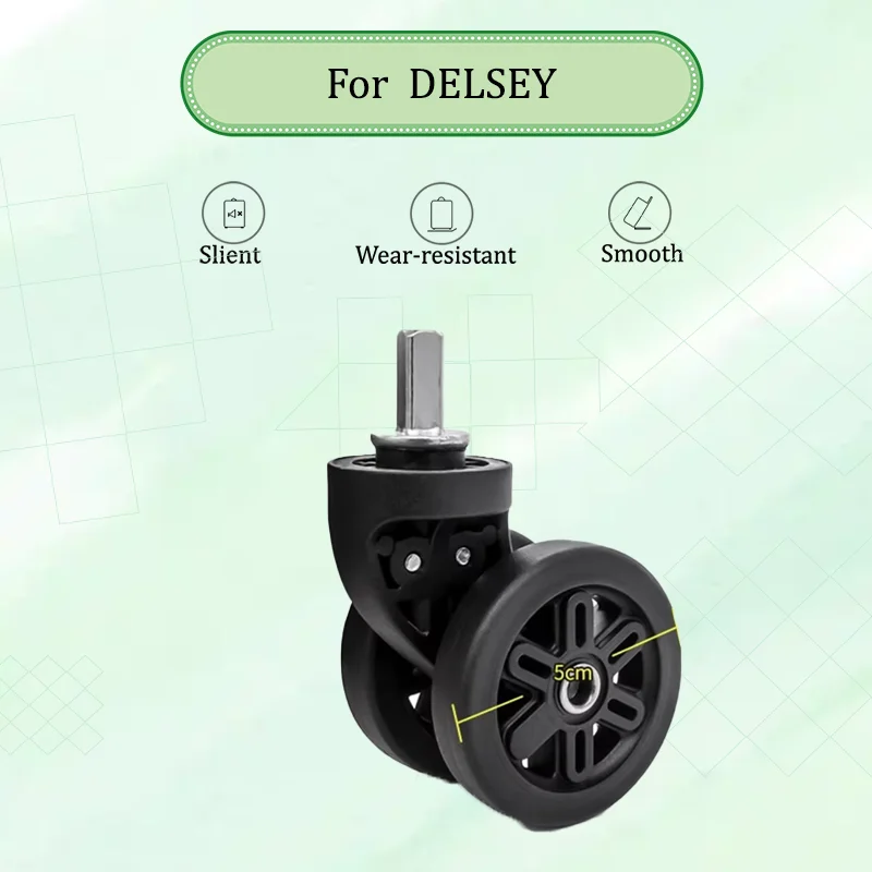 

For DELSEY Universal Luggage Replacement Wheels 360° Swivel TPU Mute Wear-Resistant Steel Bearing Suitcase Repair Parts