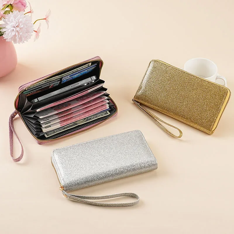 

Fashionable Simple Clutch women's Long Hasp Wallet Lightweight Portable ID Card Credit Card Holder Bifold Zipper Wallet