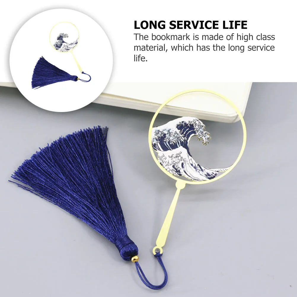 1 шт., подвесная закладка с кисточкой и морской волной, закладки, карты из океанского сплава, универсальный подарок на выпускной, декоративное моделирование панды