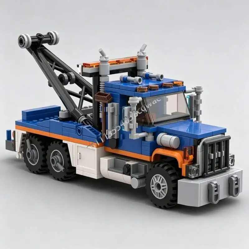 413 Parts Heavy Wrecker Tow Truck Rescue Vehicle Building Blocks Model Custom Puzzle DIY Assembly Educational Toy Popular Gifts