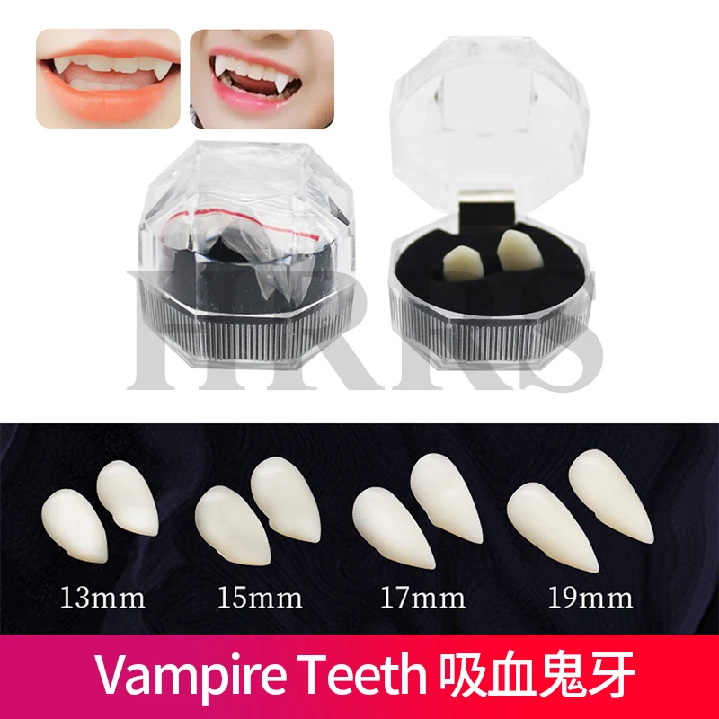 1 زوج مصاص دماء الأسنان هالوين عيد الميلاد كاذبة الراتنج الأنياب أطقم الأسنان زي حفلة الدعائم أعواد تزيين تأثيري #2