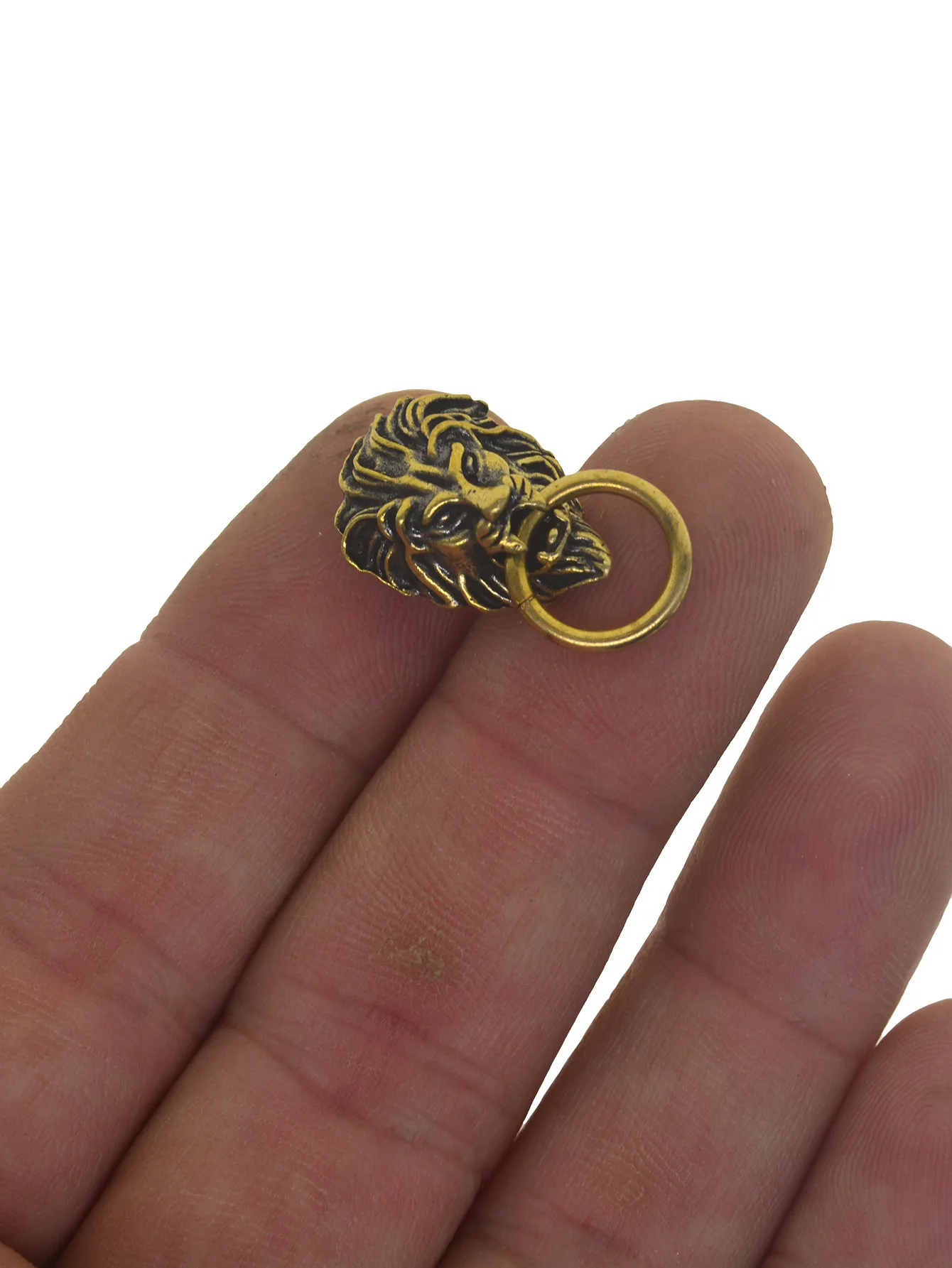 2 uds mini latón Lannister cabeza de león tornillo remache trasero tuercas Concho decoración de cuero cinturón sillín manta sombreros cartera EDC regalo DIY