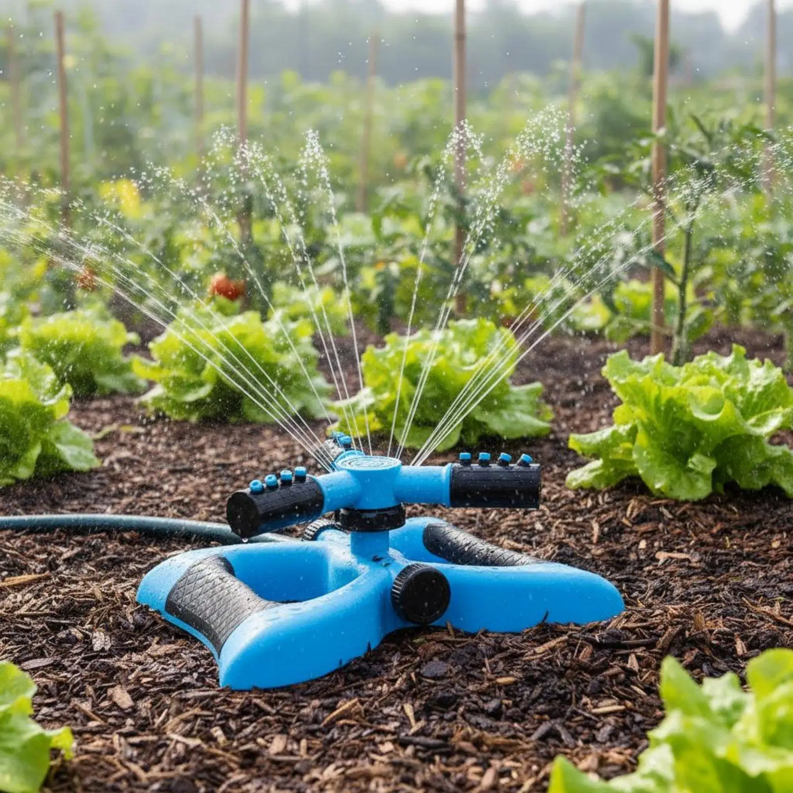 Garden Water Sprinkler 360 Rotating Lawn Irrigator with Adjustable Spray Modes for Lawns Vegetable Patches and Kids Play