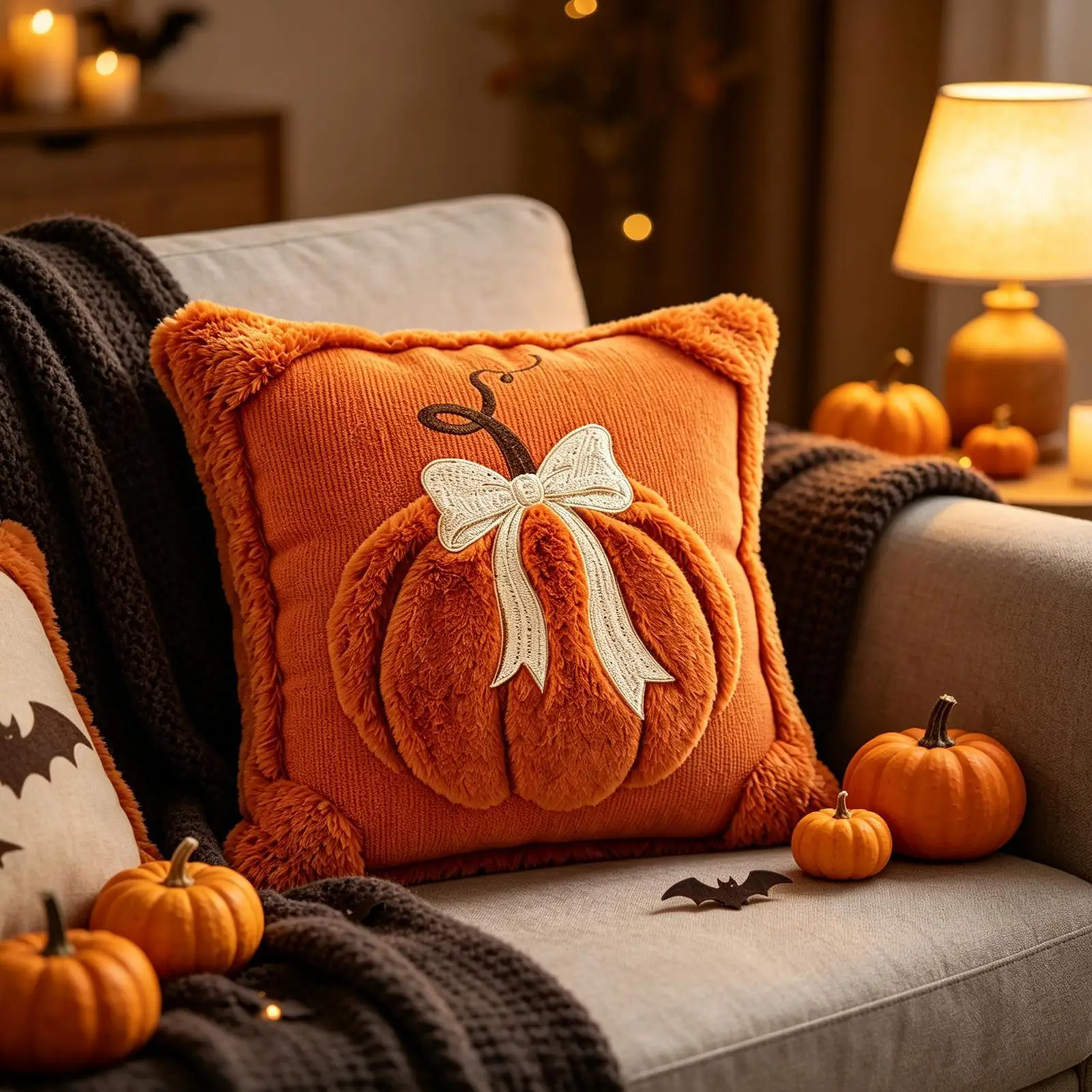 Embroidered Pillow Cushion Sleeve Pumpkin Pillow Covers Decorative Pillowcase Home Decor For Living Room Sofa Couch Bedroom