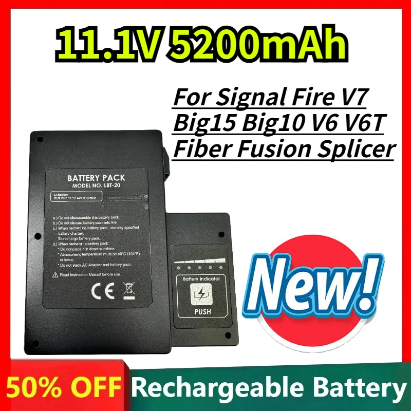 Replacement Li-ion Battery 11.1V 5200mAh LBT-20 for Signal Fire V7 Big15 Big10 V6 V6T Fiber Fusion Splicer