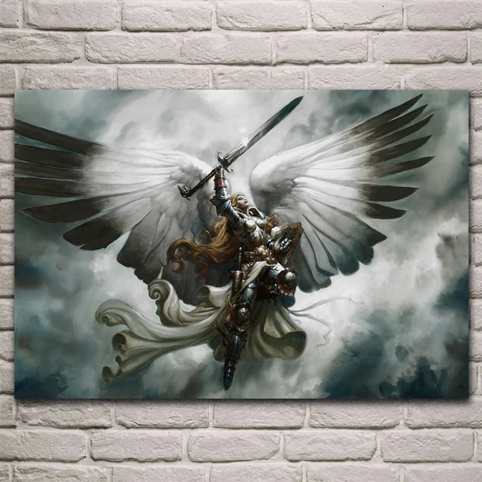 Novelty Sword Angel Armor Woman 5d D DIY Diamond Painting fantasy Gothic Woman Wings Picture For living room Decoration Home