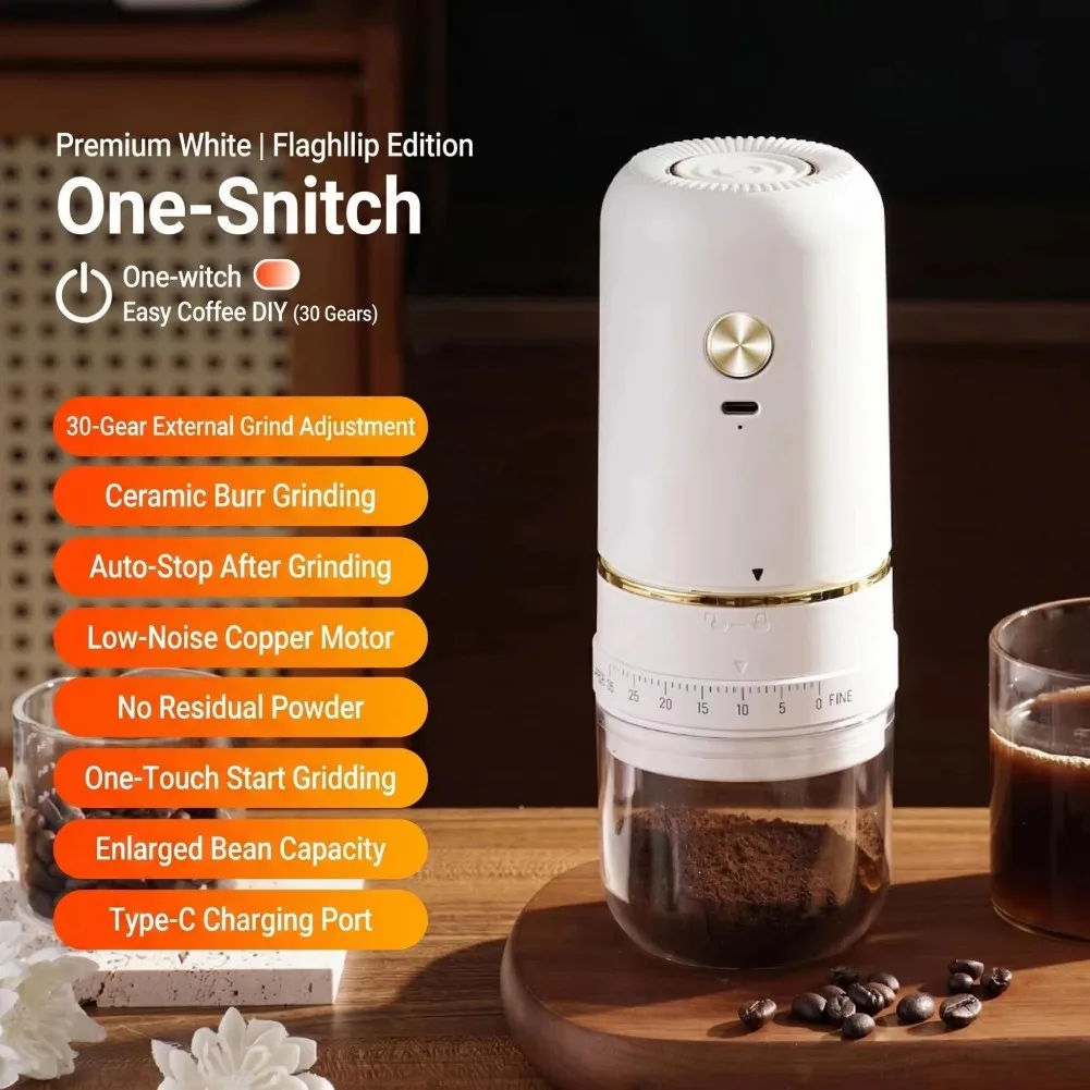 Electric Coffee Bean Grinder Conical Burr Adjustable Mill For Espresso & Hand Pour, Uniform Grind For Better Flavor