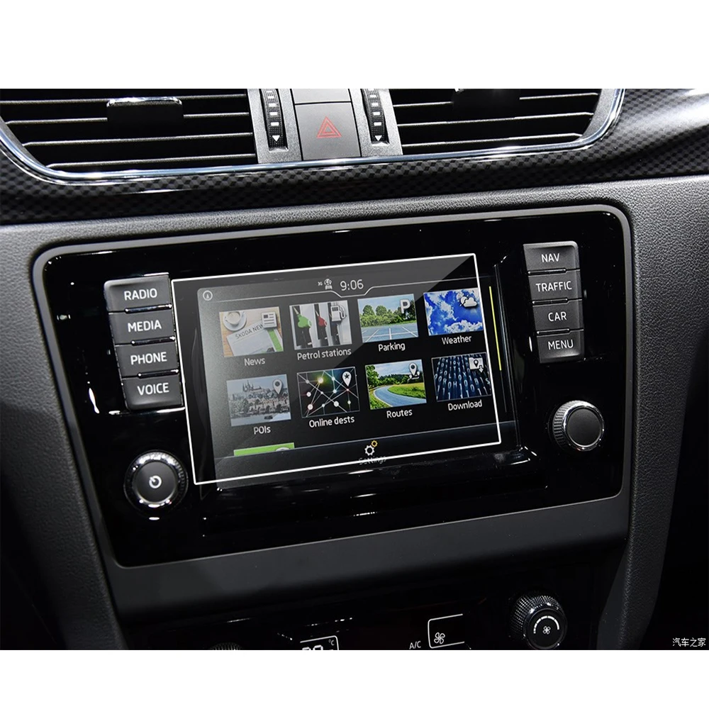 Tempered glass film protector For Skoda rapid 2016- 2018 2019 2020 2021 6.5 inch 6.5inch car radio gps Navigation Screen Sticker