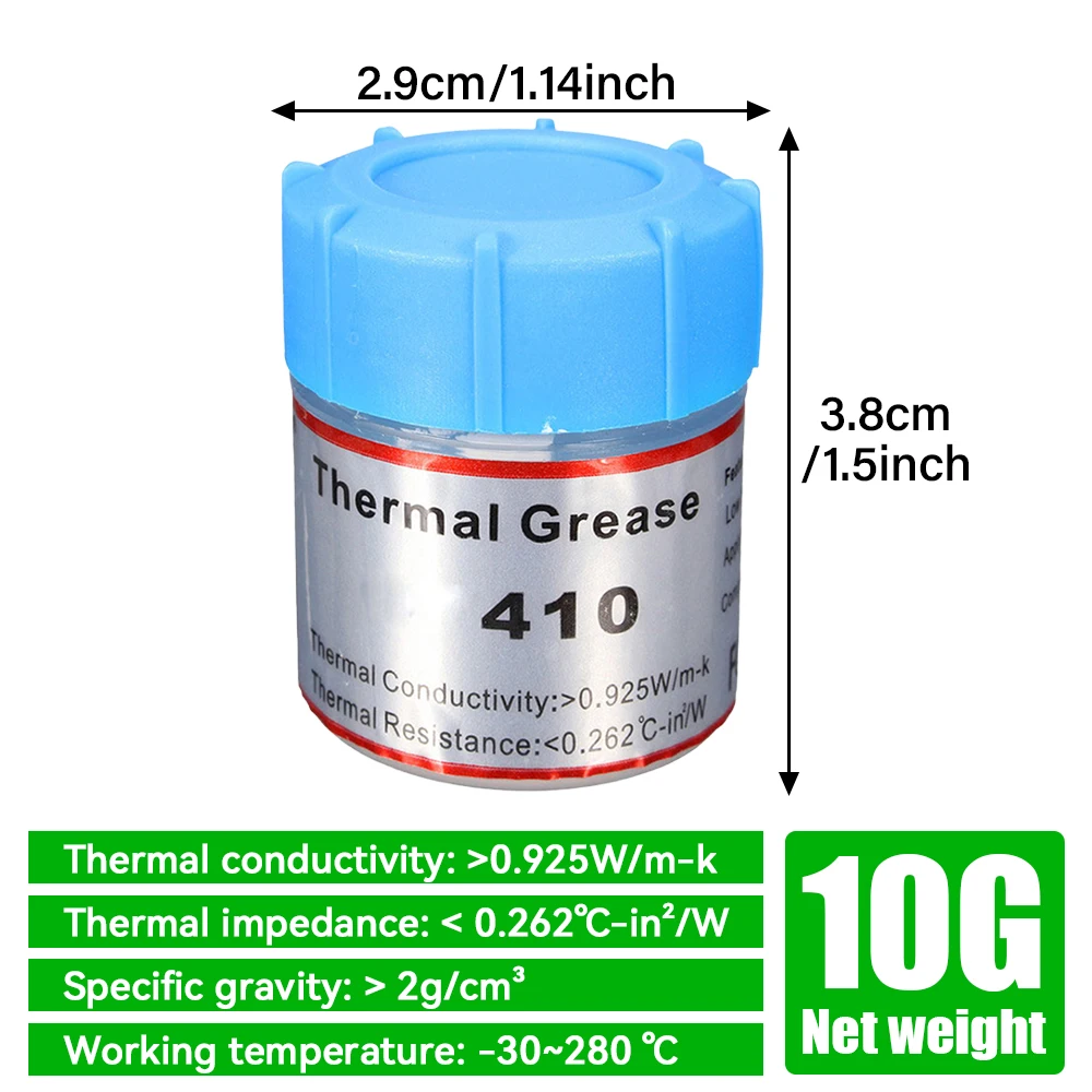 1/5Pcs HY410 10g White Thermal Grease Compound Paste Conductive Grease Paste For CPU GPU Chipset Cooling Compound Silicone