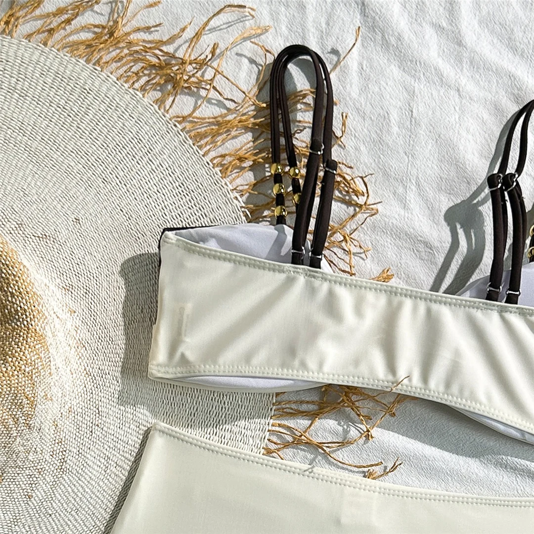 2026 Zweiteiliger Bikini mit Metallverzierungen, High-Waist-Bikini, Damen-Badeanzug, zweiteiliger Bikini-Set, Badebekleidung, Badeanzug, Schwimmanzug V7818 – Detail 11