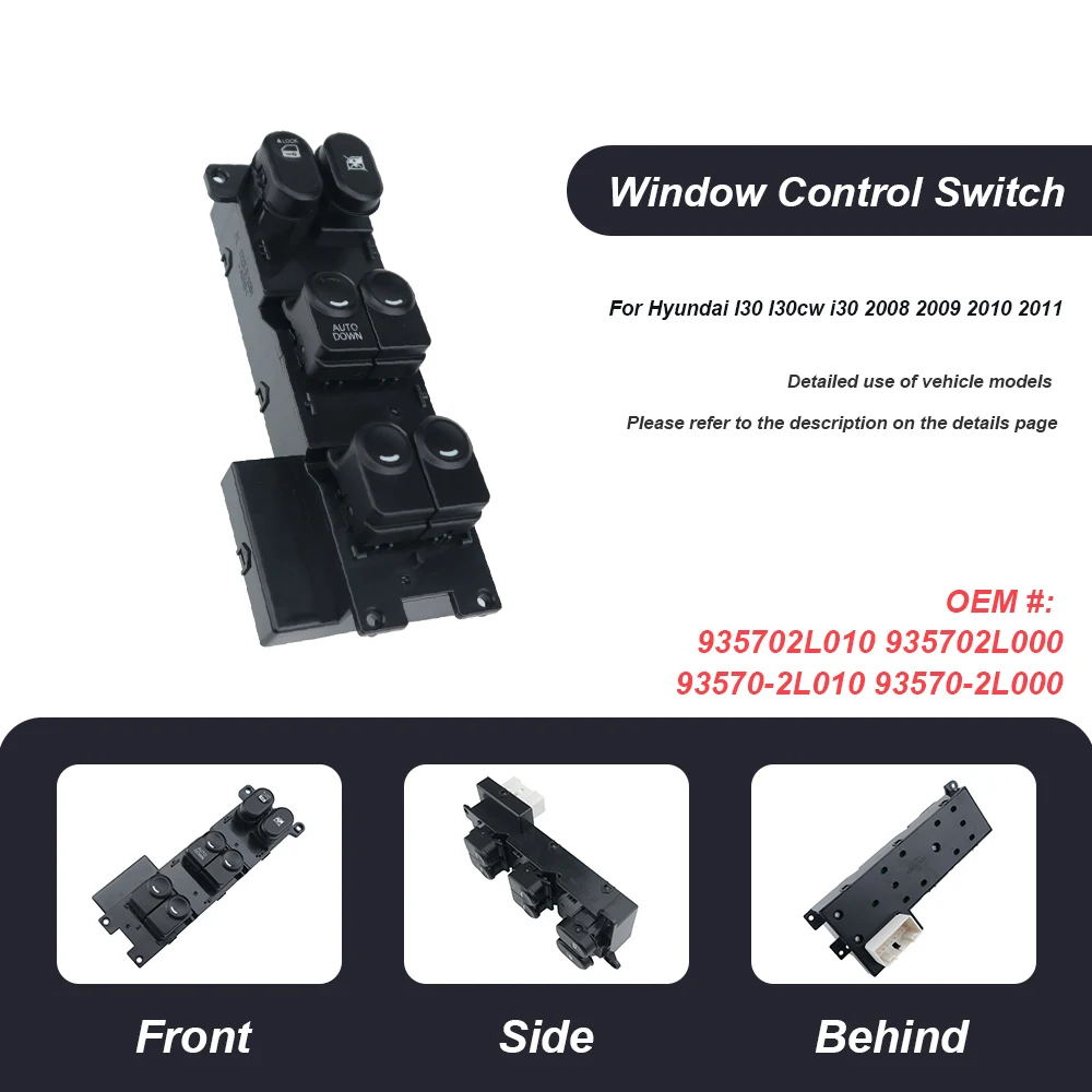 

935702L010 Power Window Main Switch LHD For i30 2008 2009 2010 2011 OEM 93570 2L010 93570-2L010