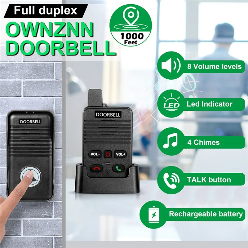 SQPP-Doorbell صوت لاسلكي مزدوج الاتصال الداخلي المنقولة عالية الطابق المتصل لمكتب المصنع