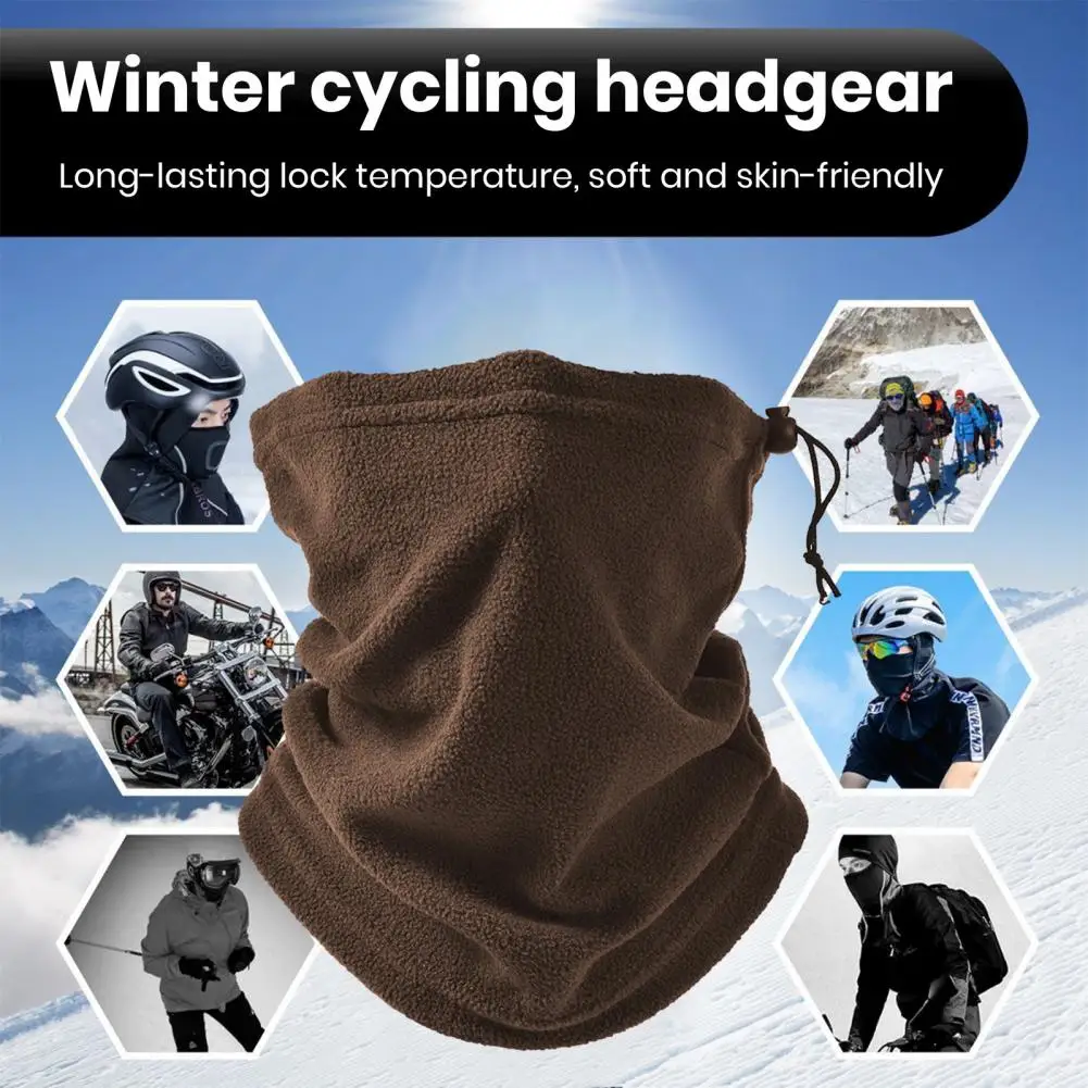 Drawstring Design Face Guard Versatile Winter Neck Gaiter Polar Fleece Face Guard with Drawstring Ideal for Cycling Running