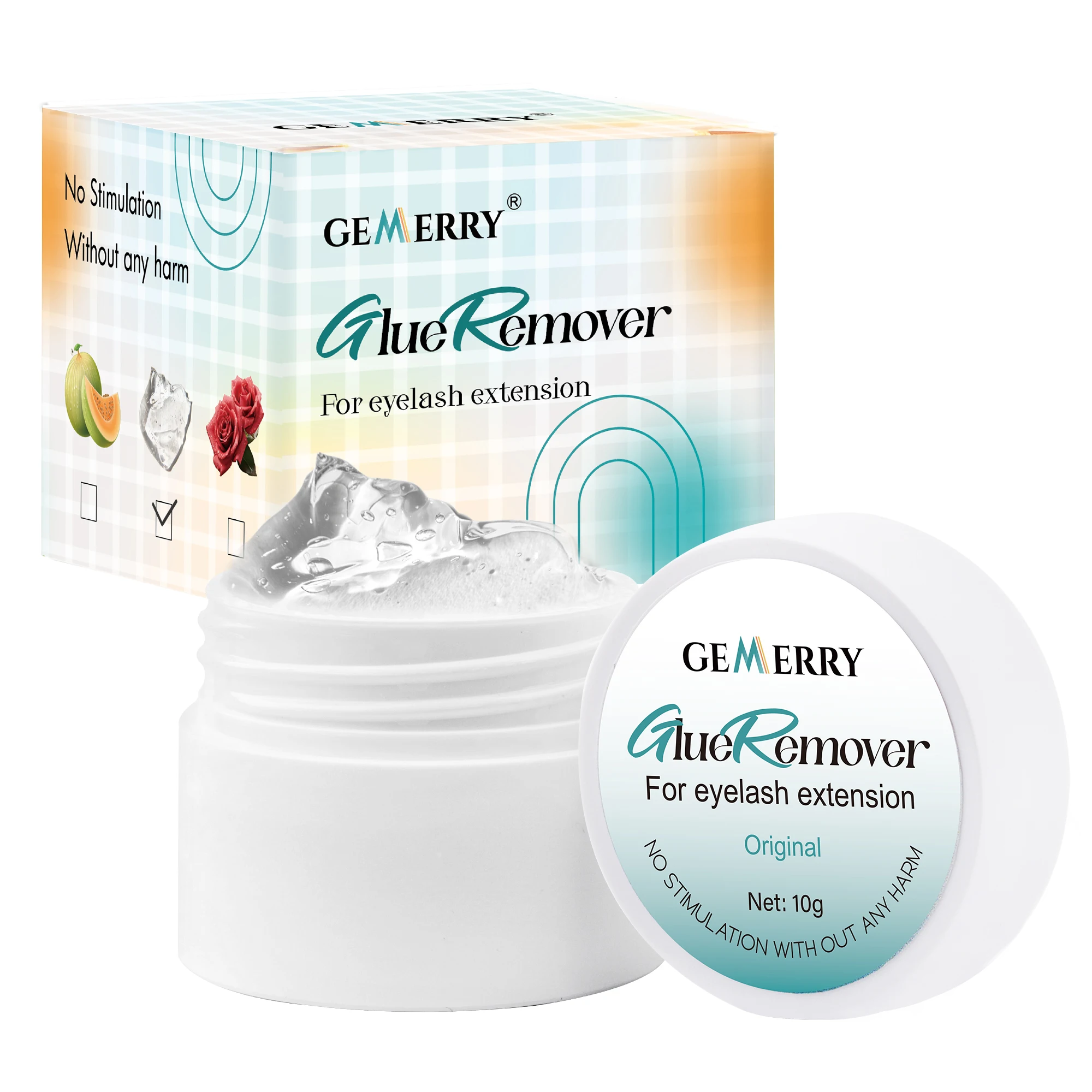 GEMERRY-Dissolvant de colle pour extensions de cils, 10g, non irritant, extraction de plantes, crème propre, gel professionnel, outils de maquillage