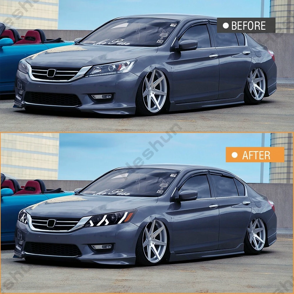 Pair LED Headlights For Honda Accord 9th Gen 2013-2015 4-Door Sedan Headlight Assembly Front Lights Turn Signal DRL Head Lamp
