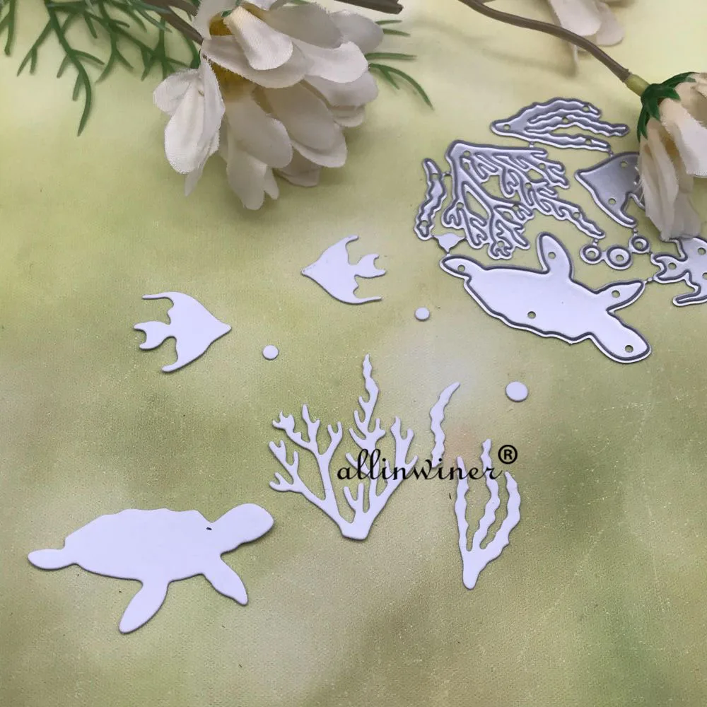 Turtle fish water grass Metal Cutting Dies Stencils Die Cut for DIY Scrapbooking Album Paper Card Embossing