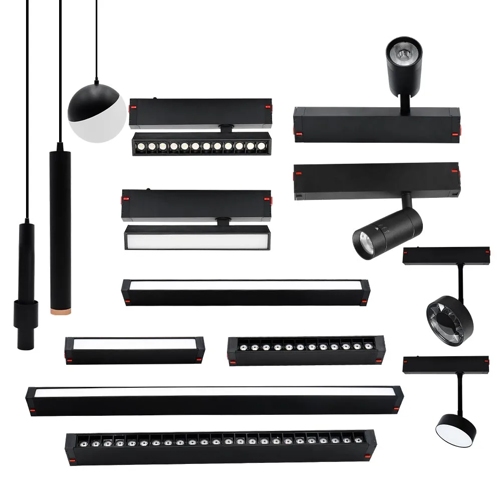 تصميم جديد قابل للتعديل السكك الحديدية نظام الإضاءة المغناطيسي 12 واط Cob Pendelleuchte النازل زوومابلي عكس الضوء Led المسار بقعة أسفل أضواء