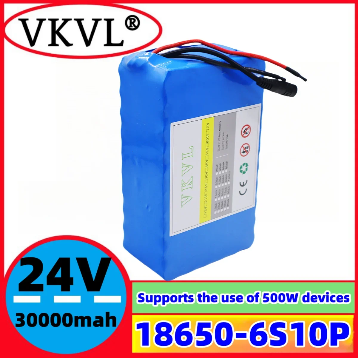 Batería de litio 24V30Ah-6S10P, equipo de monitoreo de juguete, herramientas eléctricas, 25,2 V, 30000mAh, paquete de batería de iones de litio 18650 + cargador