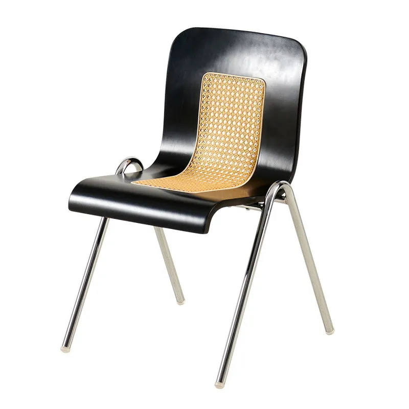 

French light luxury retro rattan chair home living room creative leisure backrest C chair Internet celebrity Nordic stainless