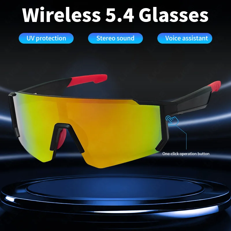 Smart Glasses Cycling Sport 100+ Online Language AI Automatic Dialogue Translation Bluetooth Glasses With Speaker UV Protection