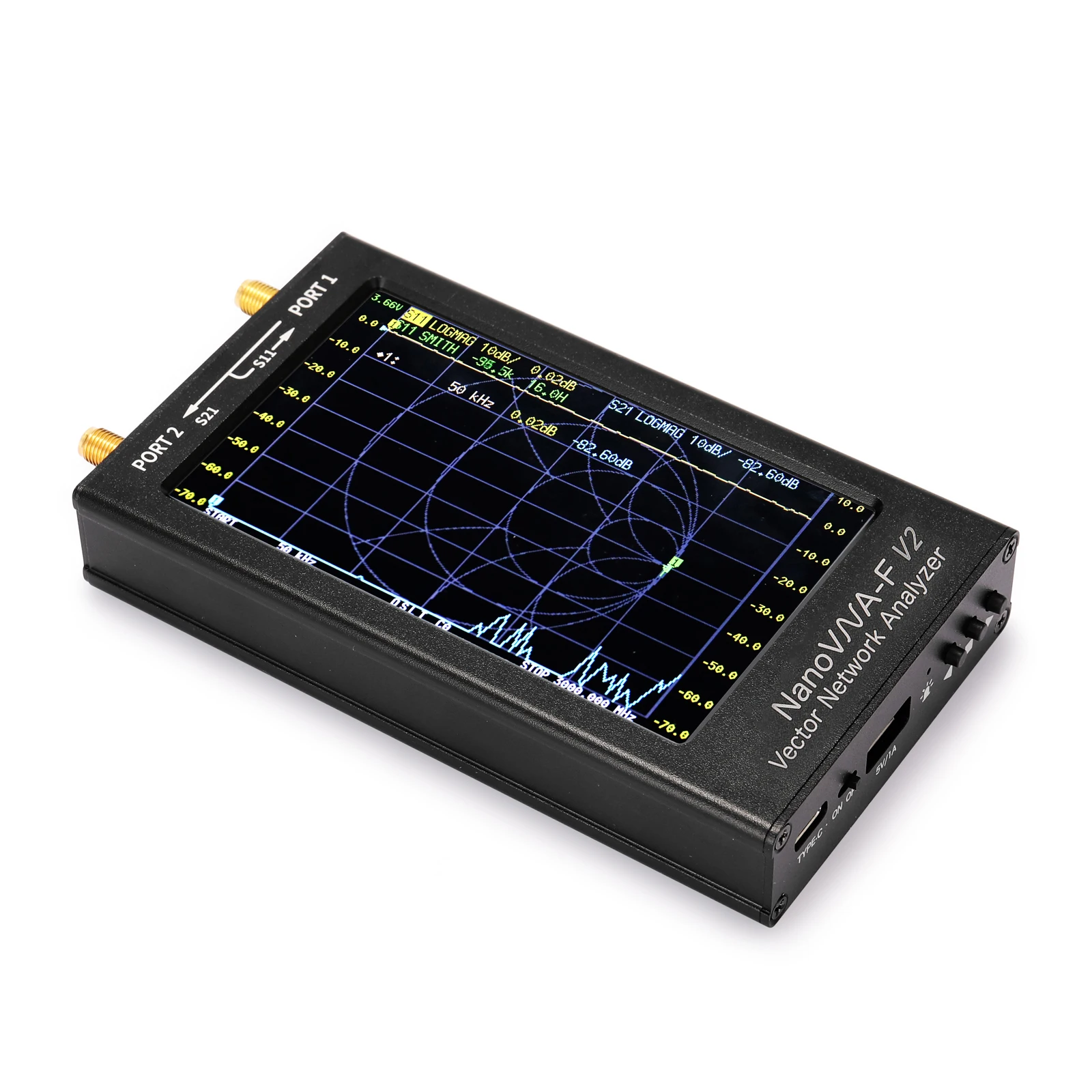 Nanovna-f V2-analizador de red vectorial, pantalla LCD IPS de 4,3 pulgadas, Analizador de antena de S-A-A-2, onda corta, HF, VHF, UHF